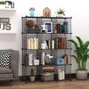 HUBSON Wire Cube Storage Organizer, Book/Toy/Craft/Potted Plants and petCloset Organizers and Storage Shelves?6-Cube Freely Combinable Metal Grids Storage Shelf,Black Plus Iron view 2