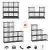 HUBSON Wire Cube Storage Organizer, Book/Toy/Craft/Potted Plants and petCloset Organizers and Storage Shelves?6-Cube Freely Combinable Metal Grids Storage Shelf,Black Plus Iron view 4