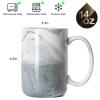 Smilatte 14 OZ Marble Coffee Mugs, M068 Novelty Marble Ceramic Cup for Home and Office, Microwave Dishwasher Safe, Set of 4, Gray view 2