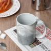 Smilatte 14 OZ Marble Coffee Mugs, M068 Novelty Marble Ceramic Cup for Home and Office, Microwave Dishwasher Safe, Set of 4, Gray view 4