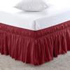 Amuze Bedding Easy Fit Elastic Wrap Around Ruffled BedSkirt Recron Drop Length 16 Inches (Burgundy,California King) view 1
