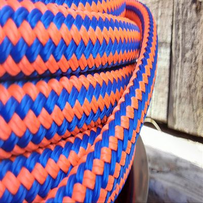 Valley Rope 1/2 x 200 ft. Double Braid-Yacht Braid Polyester Rope Hank. Orange/Marine