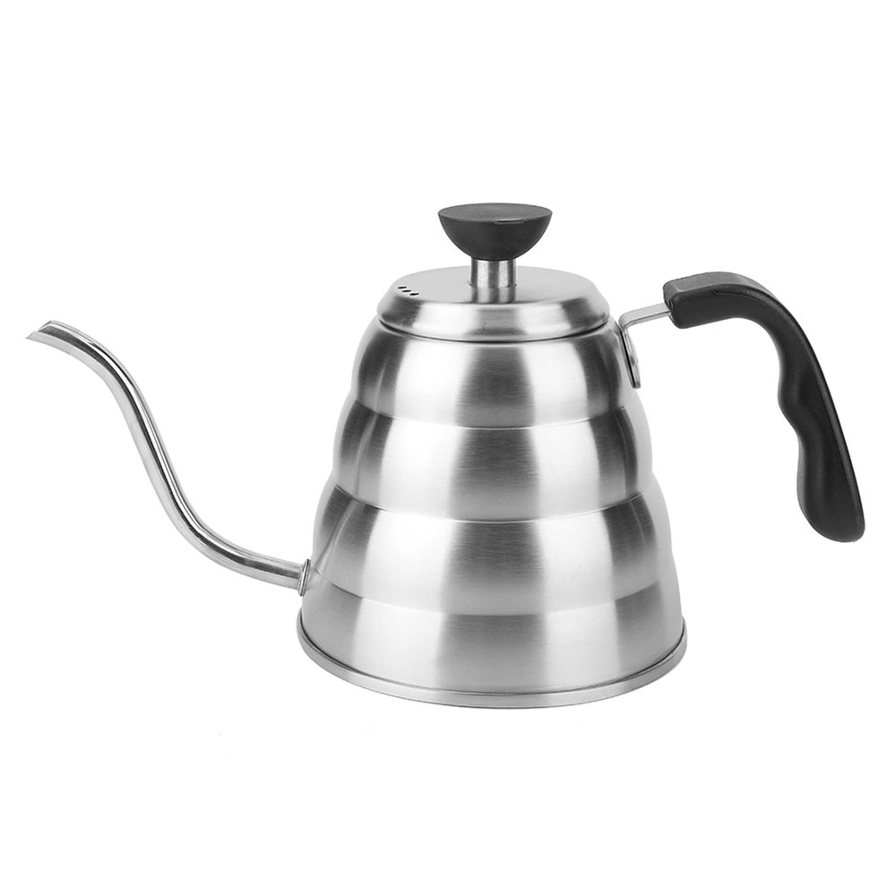 1.2L Stainless Steel Coffee Drip Pot, Pouring Drip Kettle Gooseneck Long Mouth Teapot with Thermometer
