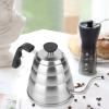 1.2L Stainless Steel Coffee Drip Pot, Pouring Drip Kettle Gooseneck Long Mouth Teapot with Thermometer view 2