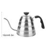 1.2L Stainless Steel Coffee Drip Pot, Pouring Drip Kettle Gooseneck Long Mouth Teapot with Thermometer view 4