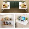 YYHJ Folding Wall-Mounted Drop-Leaf Table,Small Fold Down Kitchen Trestle Desk,Floating Space Saving Hanging MDF Computer Workbench,for Study,Bedroom,Bathroom or Balcony view 2