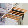 LKP Pull Out Wardrobe Hanging Rail, Sliding Pants Rack for Hanging Scarf, Retractable Clothes Hanger, with 9 Arms, Beige/Black/Orange view 1