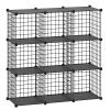 HUBSON Wire Cube Storage Organizer, Book/Toy/Craft/Potted Plants and petCloset Organizers and Storage Shelves, 9-Cube Freely Combinable Metal Grids Storage Shelf,Black Plus Iron view 1
