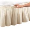 Amuze Bedding Easy Fit Elastic Wrap Around Ruffled BedSkirt Recron Drop Length 16 Inches (Ivory,Twin) view 1