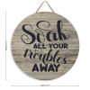 12" Round Wooden Sign for Front Door Decor Soak All Your Troubles Away Wood Plaque Door Hanger for Farmhouse Living Room Bedroom Dining Room Kitchen Garden view 2