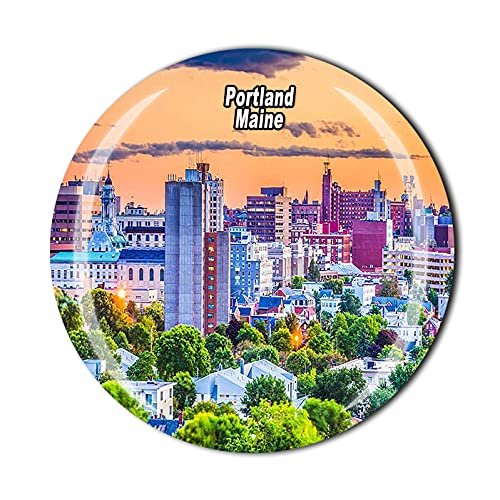 America 3D Portland Maine Fridge Magnet Souvenir Crystal Glass Magnet Travel Souvenir Collection Gift Home Kitchen Decoration