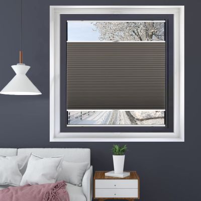 Top Down Bottom up Cordless Cellular Shades, Honeycomb Window Blinds, Custom Size 6"~40", Thermal Shades Dark Grey Blackout,38" W x 50" H