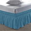 Amuze Bedding Easy Fit Elastic Wrap Around Ruffled BedSkirt Recron Drop Length 16 Inches (Medium Blue,Full XL) view 1
