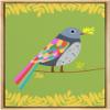 bestdeal depot Framed Canvas Print Wall Art Multicolor Gray & Pink Pigeon on Green Background Birds Wilderness Illustrations Modern Art Chic Ultra for Living Room, Bedroom, Office - 16"x24" NATURAL view 1