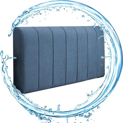 Bedside Back Cushion Reading Backrest, Removable Lumbar Support Pad for Sofa Lounger, Washable Self-Adhesive Soft Headrest, Size Customization PENGFEI (Color : Dark Blue, Size : 120x60x6cm)