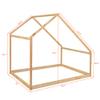 AOCHUANG Solid Wood Full Size Daybed, Platform Bed with Roof, Wooden House Bed Frame for Kids, Teen, Toddler, Can be Decorated (Natural) view 2
