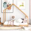 AOCHUANG Solid Wood Full Size Daybed, Platform Bed with Roof, Wooden House Bed Frame for Kids, Teen, Toddler, Can be Decorated (Natural) view 4