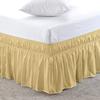 Amuze Bedding Easy Fit Elastic Wrap Around Ruffled BedSkirt Recron Drop Length 16 Inches (Gold,Queen XL) view 1