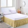 Amuze Bedding Easy Fit Elastic Wrap Around Ruffled BedSkirt Recron Drop Length 16 Inches (Gold,Queen XL) view 2