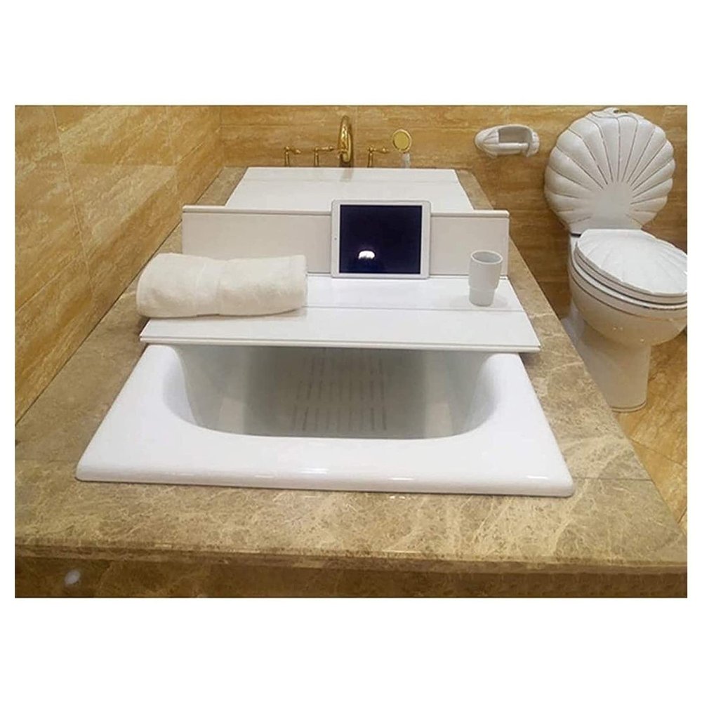 LYLFF Bathtub Cover White Bathtub Cover Dustproof PVC Insulation Board Bathtub Cover Foldable Bathtub Insulation Cover, Dustproof/Waterproof/Insulated (Size : 165x80x0.6cm)
