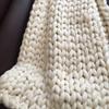 ADSEA Giant Yarn Chunky Blanket,Warm Luxury Handmade Chunky Knit Blanket,nap Blanket Throw for Bedroom Decor Chair Sofa Pet Mat Creamy-White 200x230cm(79x91inch) view 3