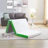 RXRRXY Tri-Folding Mattress, Mattress Topper with Memory Foam, Breathable Mesh Sides, Non-slip Bottom & Soft Washable Bamboo Cover, 4 Inch Mattress for Camping, Play Mat, Guest Beds, Dorm Room (Queen) view 1