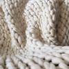 ADSEA Giant Yarn Chunky Blanket,Warm Luxury Handmade Chunky Knit Blanket,nap Blanket Throw for Bedroom Decor Chair Sofa Pet Mat Creamy-White 100x150cm(39x59inch) view 2