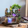 11-Inch Tabletop Fountains Desk Rockery Cascading Mini Waterfall Atomizing Humidifier Fountain with Crystal-Like Lighting Effect Rolling Ball Desktop Small Interior Water Feature Decoration view 2