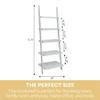 Allora Bookshelf Ladder in White Wood Finish view 2
