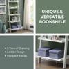 Allora Bookshelf Ladder in White Wood Finish view 3