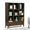 Allora 48" H Transitional 9 Cubby Solid Wood Bookshelf Bookcase Storage with 9 Shelves, for The Living Room, Study and Office, in Walnut Brown view 3