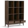 Allora 48" H Transitional 9 Cubby Solid Wood Bookshelf Bookcase Storage with 9 Shelves, for The Living Room, Study and Office, in Walnut Brown view 4