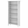 Home Square 5 Shelf Wood Bookcase Set in Pure White and Shiplap Gray (Set of 2) view 4