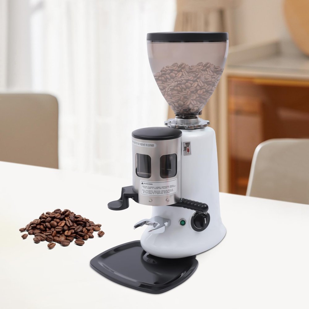 Commercial Coffee Grinder, Semi-auto Electric Burr Mill Coffee Grinder Espresso Coffee Makers Machine Coffee Bean Grinding Tool with Grinding+Hopper 110V 350W
