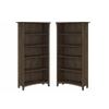 Home Square 5 Shelf Wood Bookcase Set in Ash Brown (Set of 2) view 1
