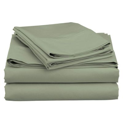 Wega Linen Top Split King Sheet Sets for Adjustable Beds Split Head Flex Top 24" Deep Pocket Top Cotton Sheet Sage