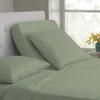 Wega Linen Top Split King Sheet Sets for Adjustable Beds Split Head Flex Top 24" Deep Pocket Top Cotton Sheet Sage view 2