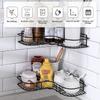 N/D 2 Pack Shower Caddy Corner Shelf, Rustproof Shower Corner Caddy, Bathroom Organizer Shelf with 8 Adhesive Hooks, Wall Mounted Bathtub Storage Rack Basket for Bathroom Kitchen Home Black view 2