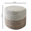 Scandilivin Homes Pouf Ottoman 100% Jute Pouffe Natural Ivory (18"x18"x12") view 2