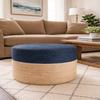 Scandilivin Homes Pouf Ottoman 100% Jute Braided Pouffe (18"x18"x12") view 1