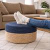 Scandilivin Homes Pouf Ottoman 100% Jute Braided Pouffe (18"x18"x12") view 4