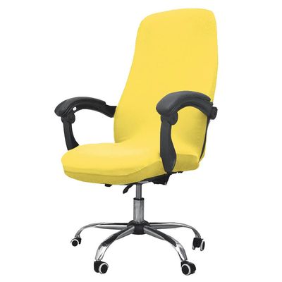 Melaluxe Office Chair Cover - Universal Stretch Desk Chair Cover, Computer Chair Slipcovers (Size: M) - Yellow