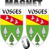 2 x VOSGES Crest Shape Fridge Magnet Department 88 Vosges 2 x Magnetic Patches 4 x 5 cm view 1