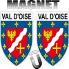 2 x Val d'Oise Crest Shape Fridge Magnet Department 95 Val d'Oise 2 x Magnetic Patches 4 x 5 cm view 1