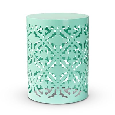 Baxton Studio Jamila Modern and Contemporary Aqua Finished Metal Outdoor Side Table
