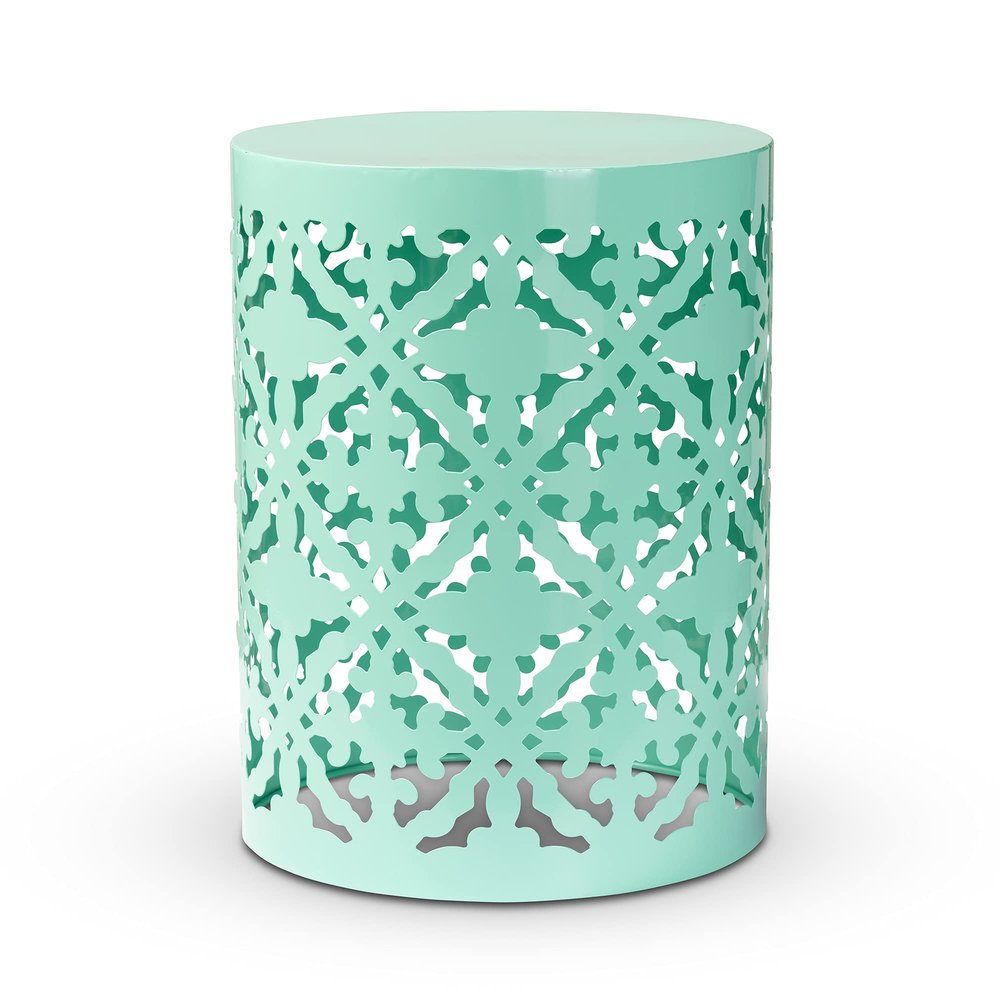Baxton Studio Jamila Modern and Contemporary Aqua Finished Metal Outdoor Side Table