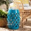 Baxton Studio Branson Modern and Contemporary Blue Finished Metal Outdoor Side Table view 2