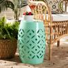 Baxton Studio Hallie Modern and Contemporary Aqua Finished Metal Outdoor Side Table view 2