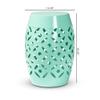 Baxton Studio Hallie Modern and Contemporary Aqua Finished Metal Outdoor Side Table view 3
