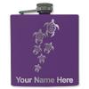 6oz Stainless Steel Flask, Sea Turtle Family, Personalized Engraving Included (Dark Purple) view 1